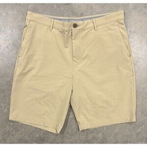 Tommy Bahama Chip Shot Golf Shorts Mens 38 Beige Stretch Performance 10 Inseam
